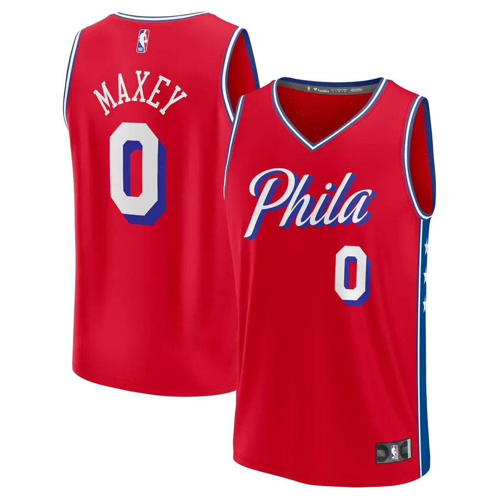 tyrese maxey philadelphia 76ers fanatics fast replica jersey royal icon edition