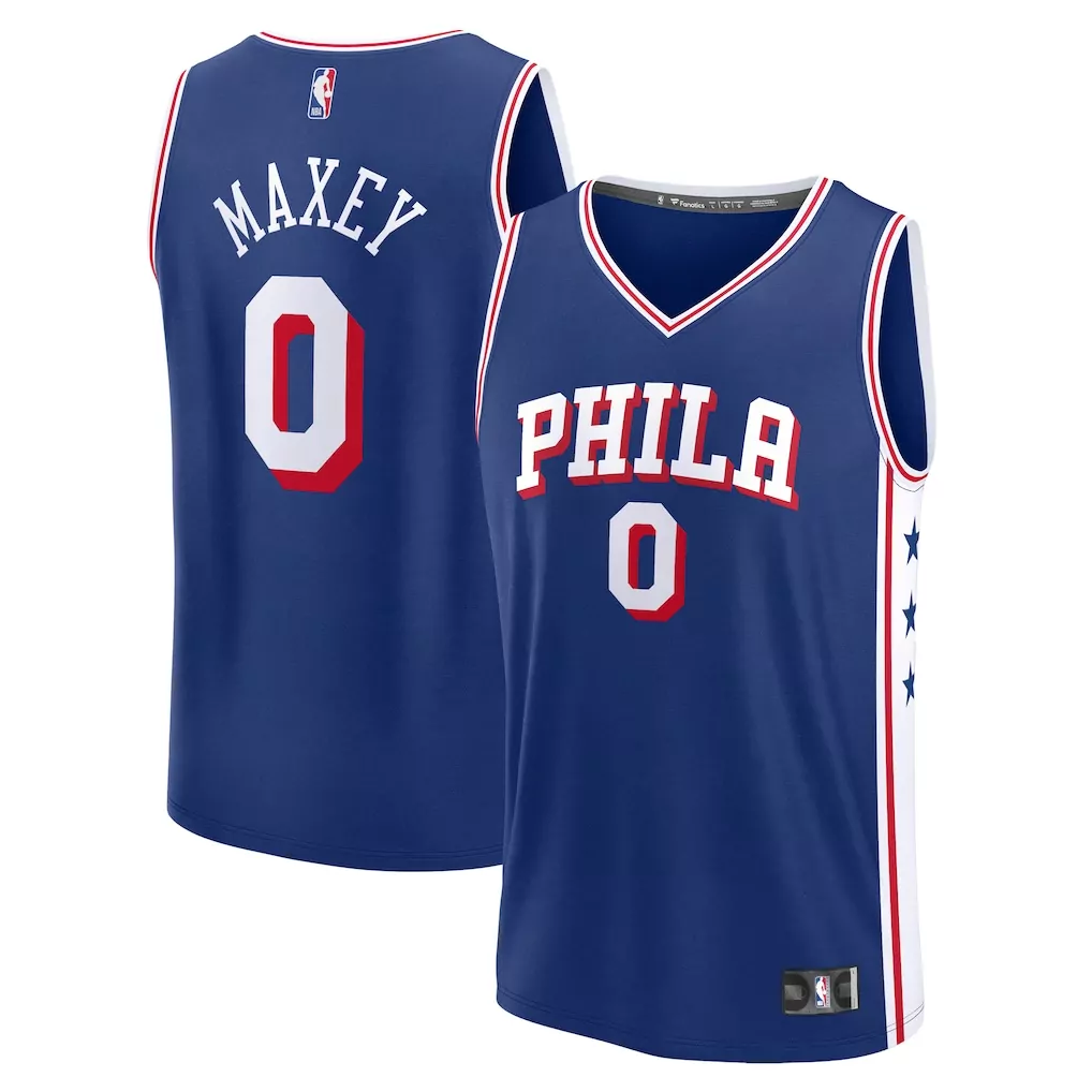 tyrese maxey philadelphia 76ers fanatics youth fast break player jersey statement edition red 1