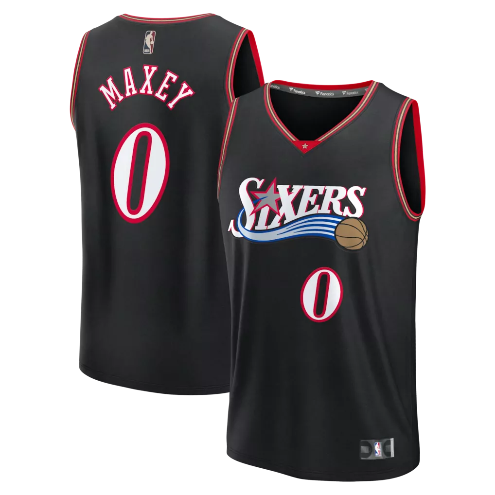 tyrese maxey philadelphia 76ers fanatics youth fast break player jersey statement edition red 1