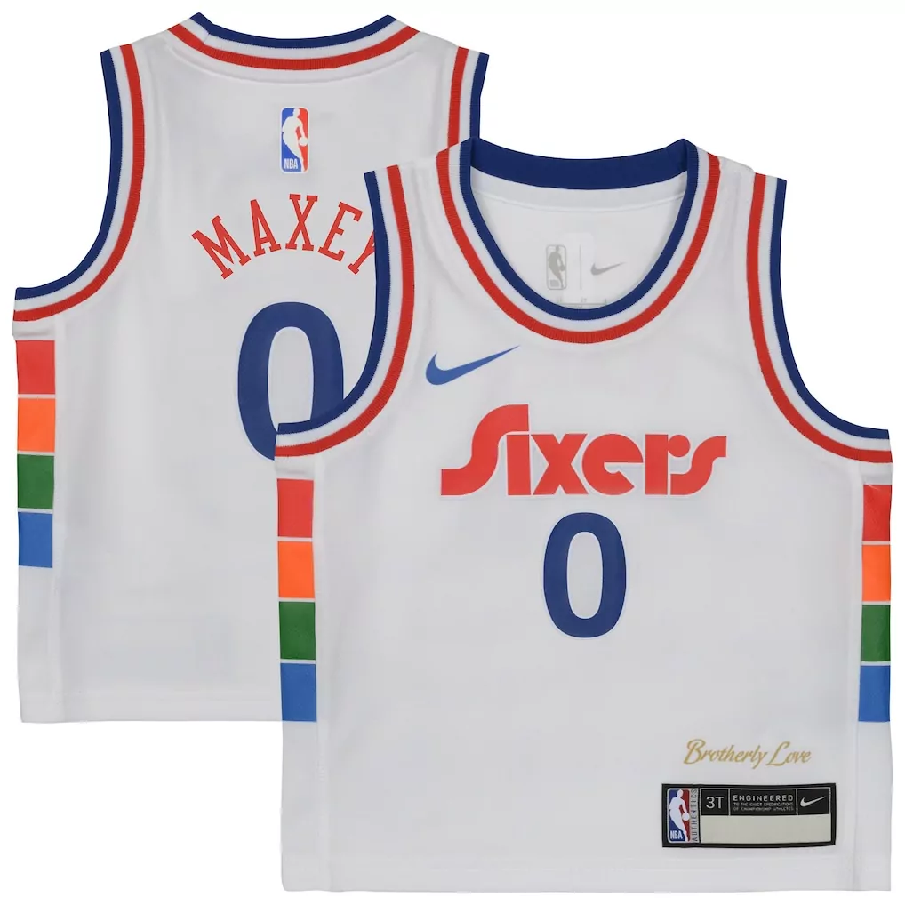 tyrese maxey philadelphia 76ers jordan brand youth swingman jersey statement edition red