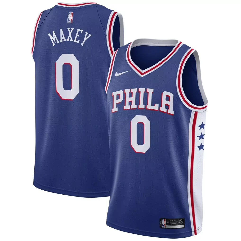 tyrese maxey philadelphia 76ers jordan brand youth swingman jersey statement edition red