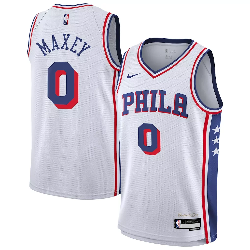tyrese maxey philadelphia 76ers nike unisex swingman jersey association edition white