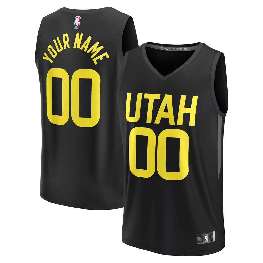 utah jazz fanatics youth fast break replica custom jersey association edition white