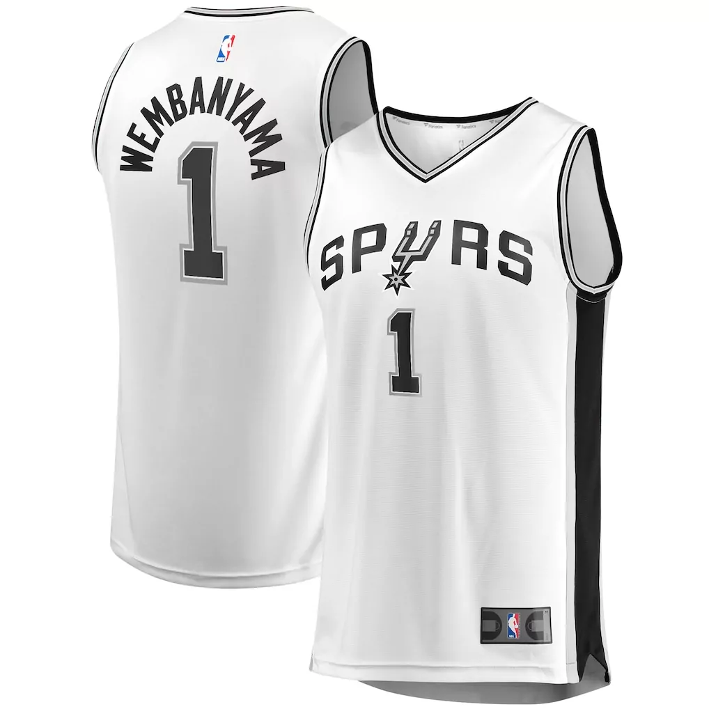 victor wembanyama san antonio spurs fanatics youth fast break replica player jersey association edition white