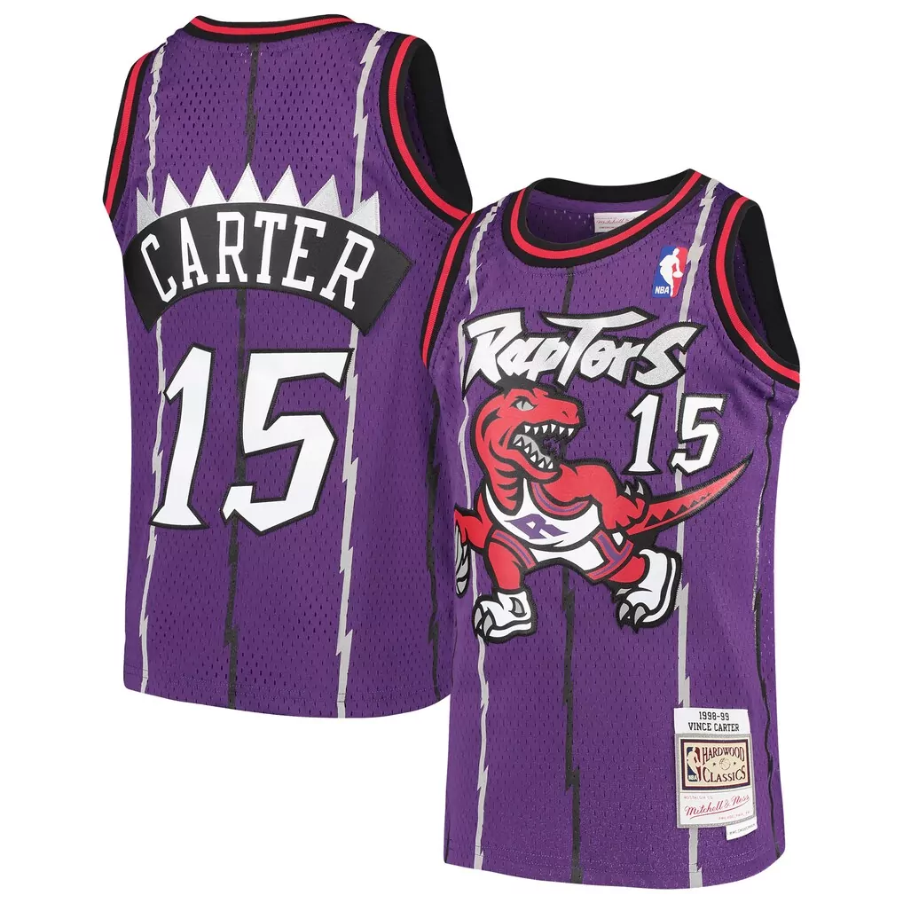 vince carter toronto raptors mitchell ness women s 1998 99 hardwood classics swingman jersey purple