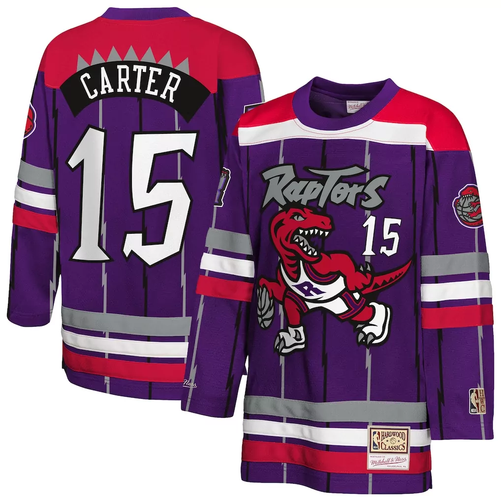 vince carter toronto raptors mitchell ness women s 1998 99 hardwood classics swingman jersey purple