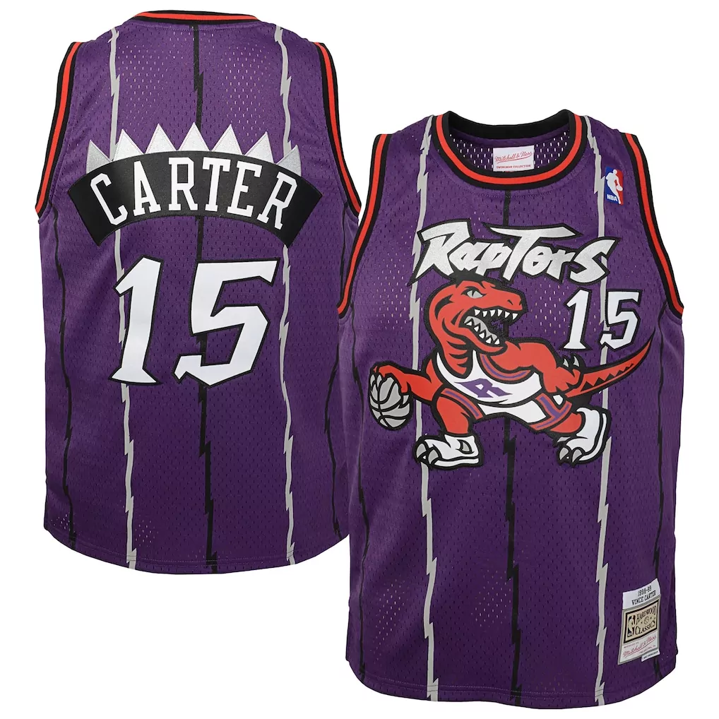 vince carter toronto raptors mitchell ness women s 1998 99 hardwood classics swingman jersey purple