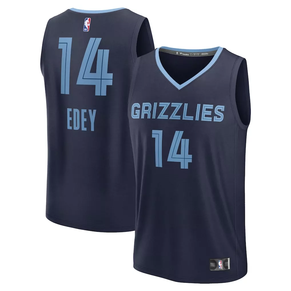 memphis grizzlies fanatics youth fast break custom replica jersey navy icon edition