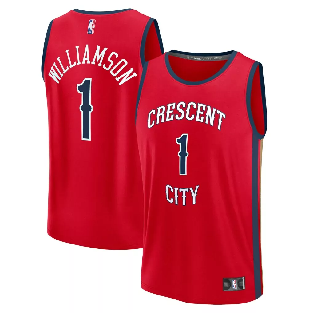 zion williamson new orleans pelicans fanatics 2024 25 fast break player jersey city edition purple