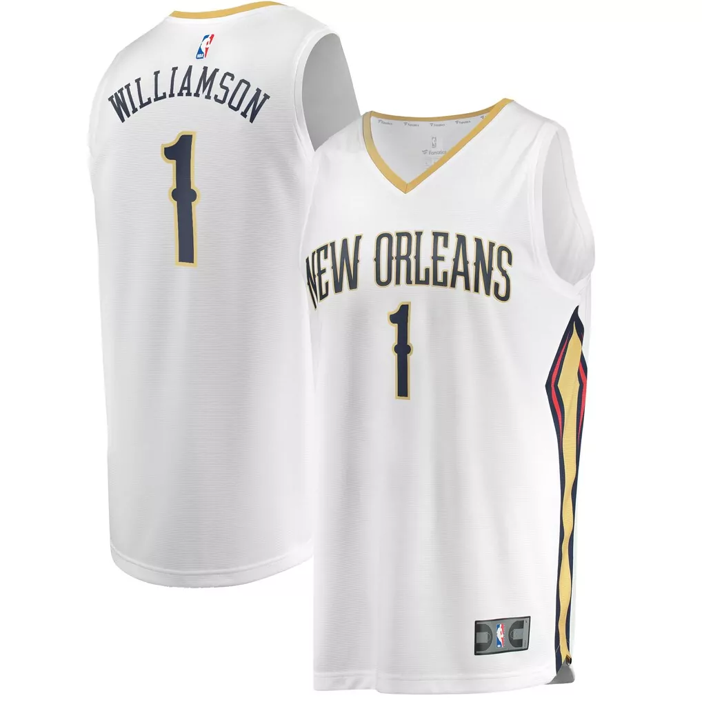 zion williamson new orleans pelicans fanatics replica fast break jersey navy icon edition