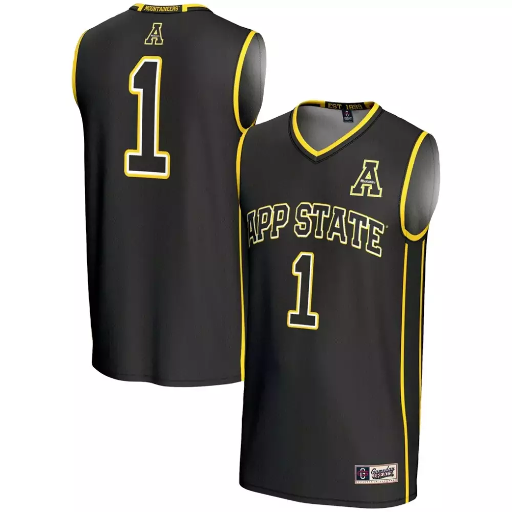 1 appalachian state mountaineers gameday greats lightweight baseball fashion jersey black