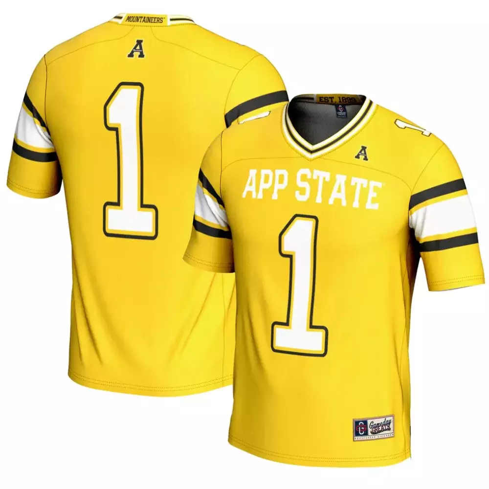 1 appalachian state mountaineers gameday greats unisex lightweight collegiate football fashion jersey black