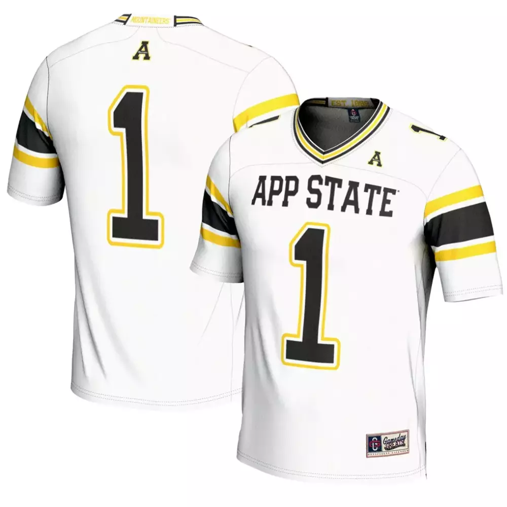 1 appalachian state mountaineers gameday greats unisex lightweight collegiate football fashion jersey black