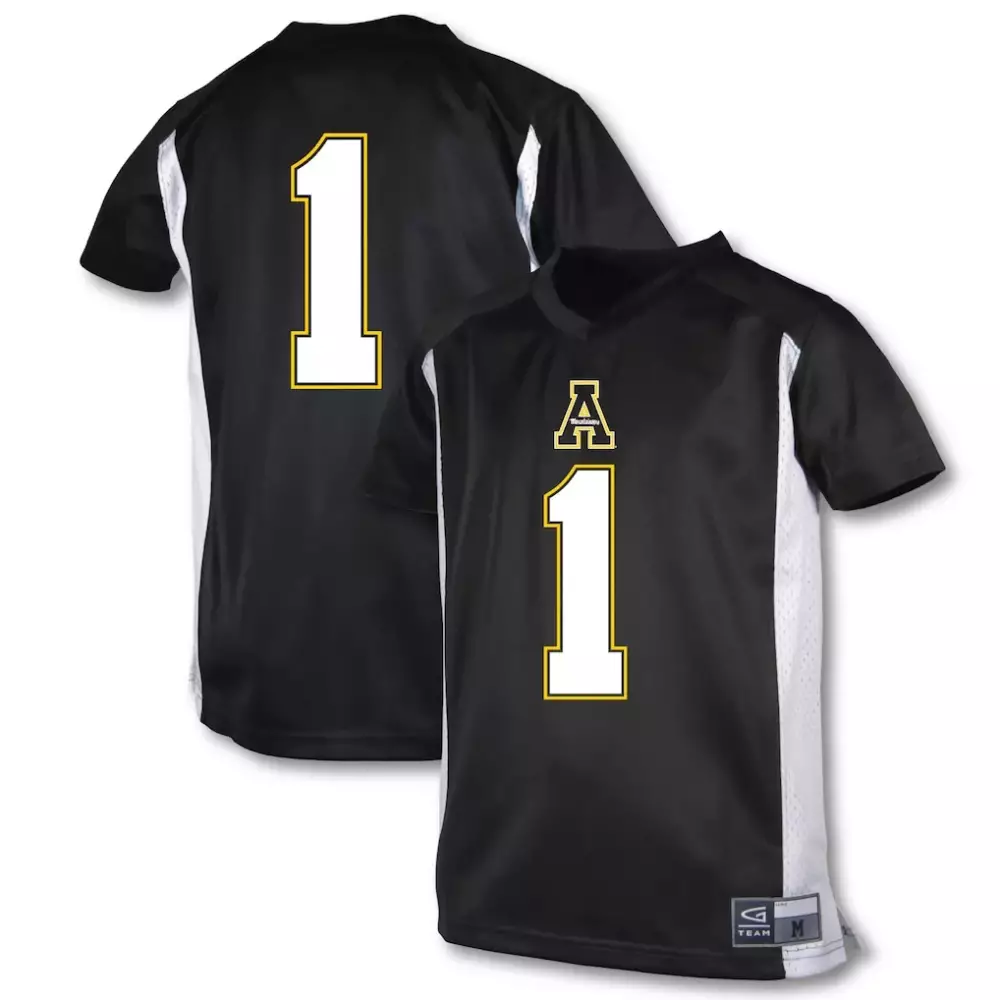 1 appalachian state mountaineers garb youth football jersey black