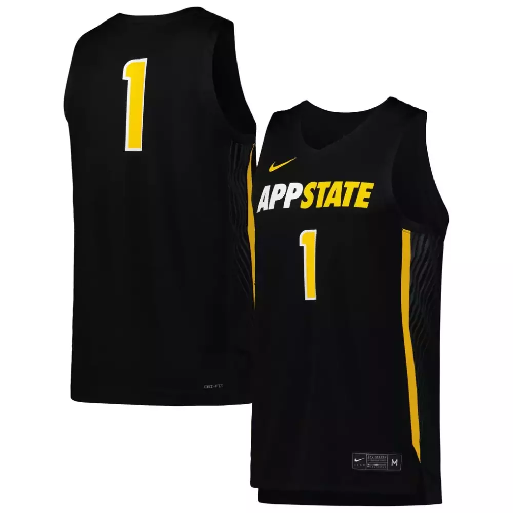 1 appalachian state mountaineers garb youth football jersey black