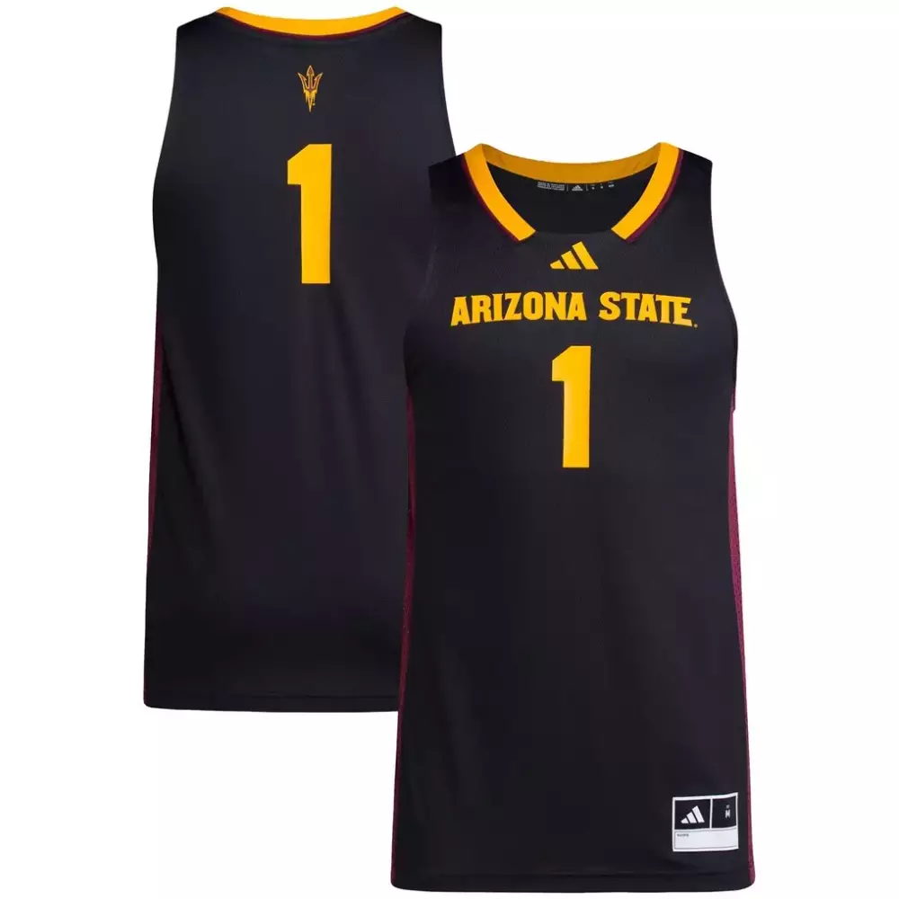 1 arizona state sun devils adidas replica swingman jersey black