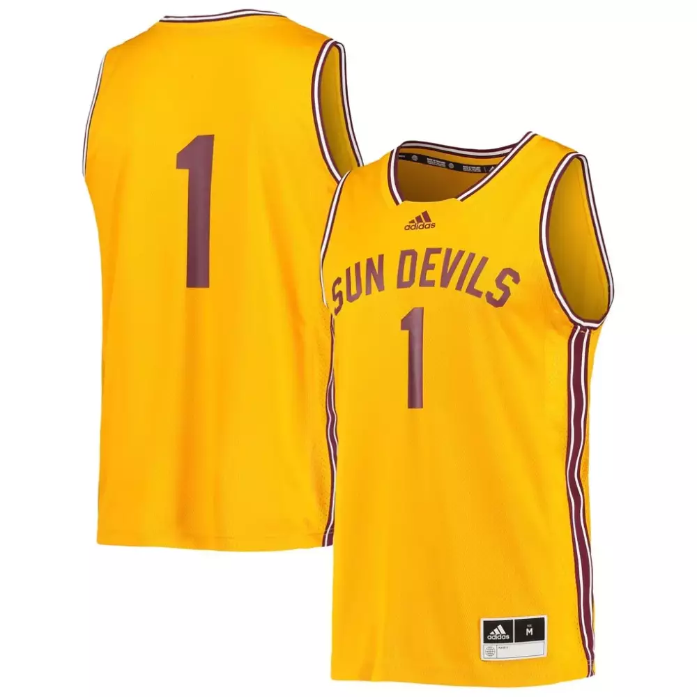 1 arizona state sun devils adidas replica swingman jersey black