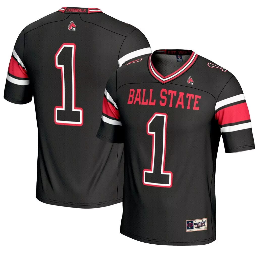 1 ball state cardinals gameday greats unisex lightweight collegiate football fashion jersey cardinal