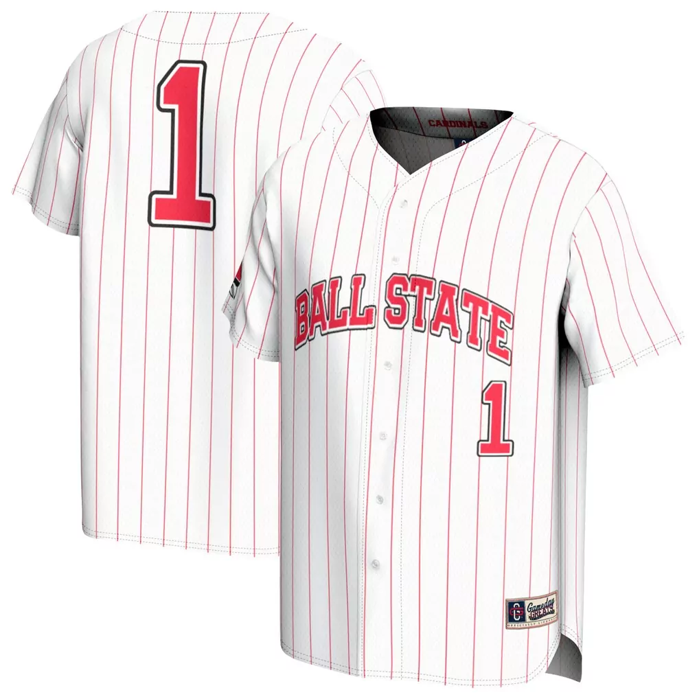 1 ball state cardinals gameday greats youth lightweight collegiate baseball fashion jersey white