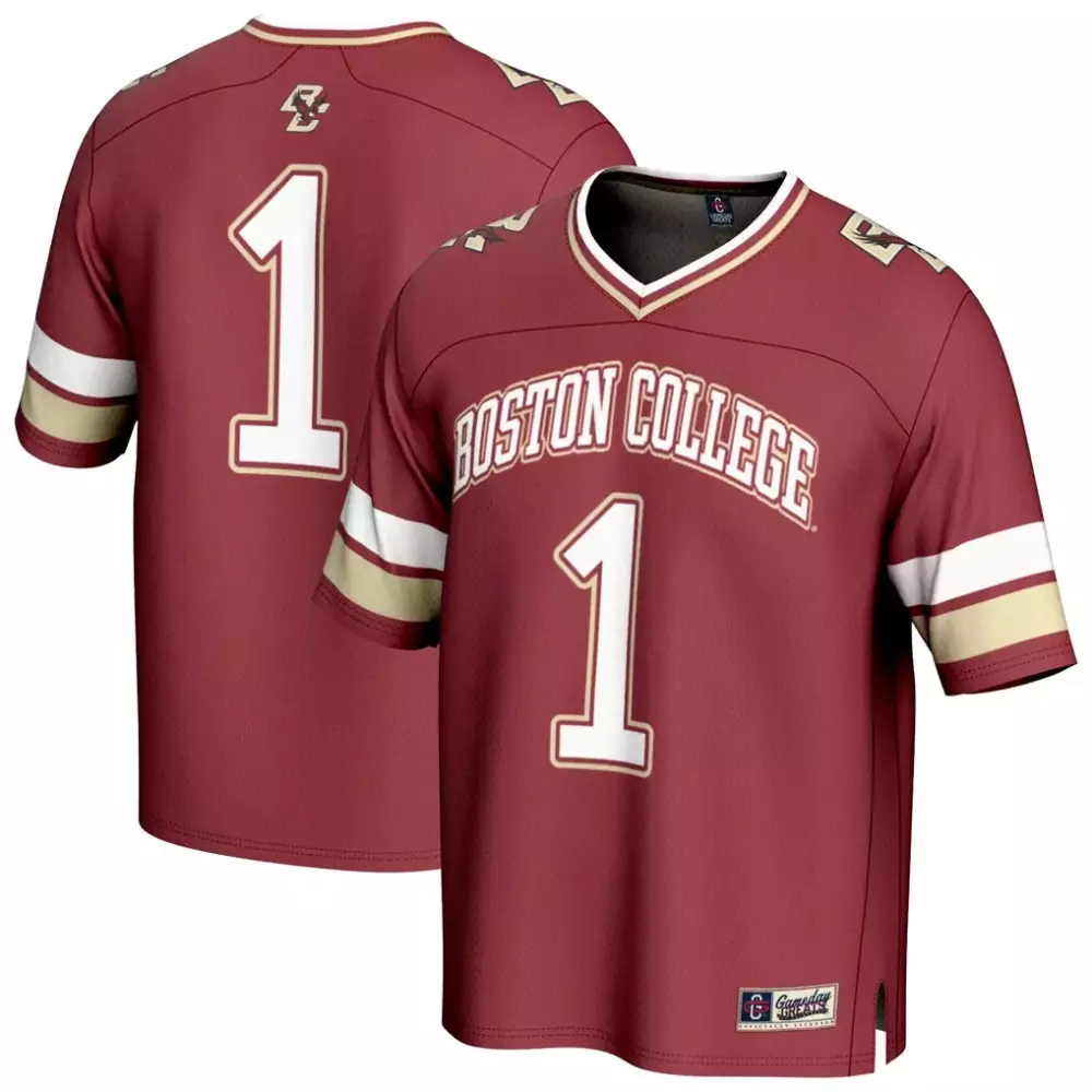 1 boston college eagles gameday greats youth lightweight collegiate football fashion jersey maroon