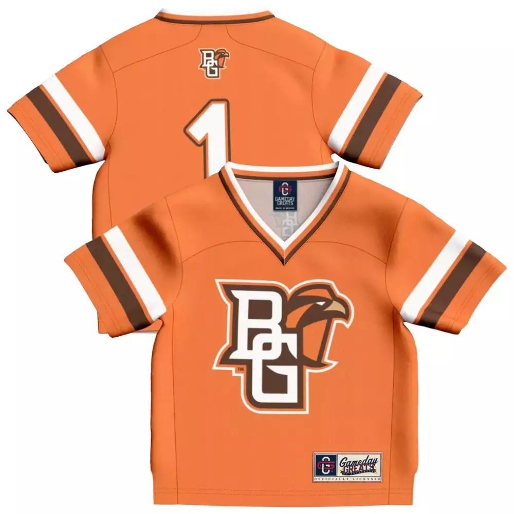 1 bowling green st falcons gameday greats toddler lightweight collegiate football fashion jersey orange