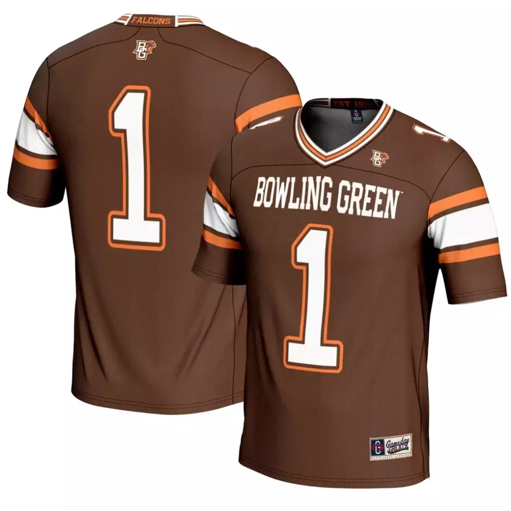 1 bowling green st falcons gameday greats youth endzone football jersey brown