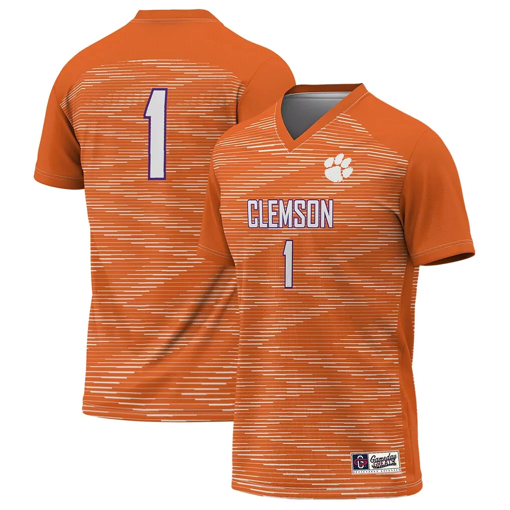 1 clemson tigers gameday greats unisex lightweight collegiate soccer fashion jersey white