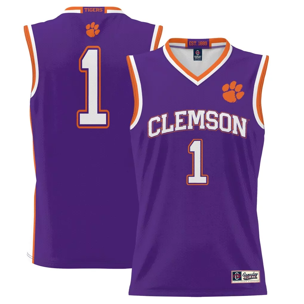 1 clemson tigers gameday greats youth lightweight basketball jersey orange 1