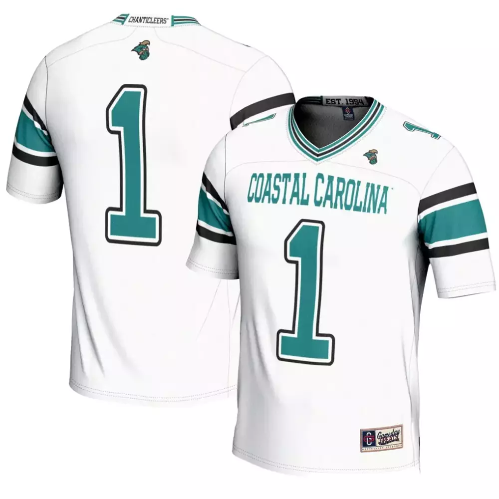 Coastal Carolina Chanticleers Gameday Greats Endzone Football Jersey | White | Fan Gear for Game Day | For Men, Women & Youth