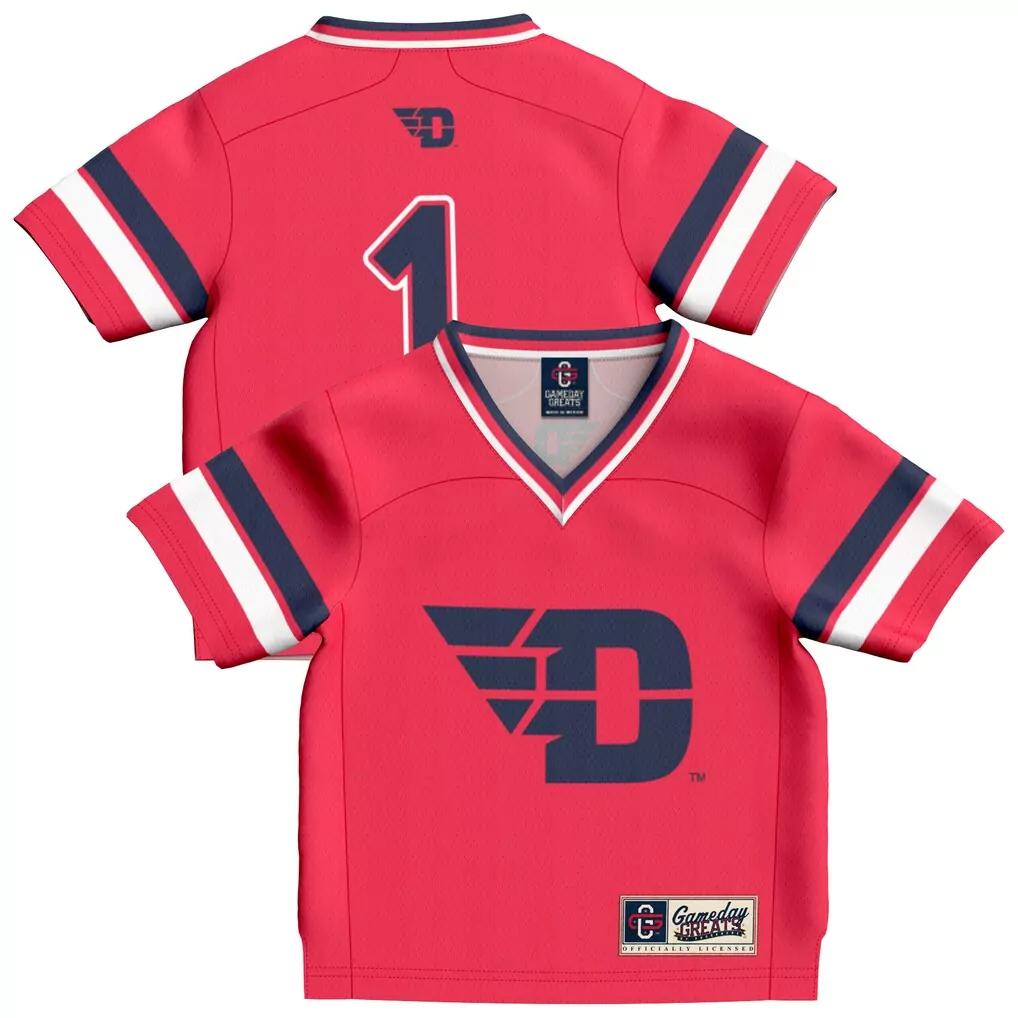1 dayton flyers gameday greats endzone football jersey red