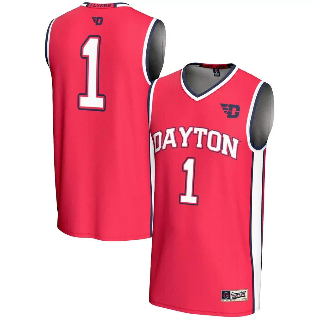 1 dayton flyers gameday greats lightweight basketball jersey black