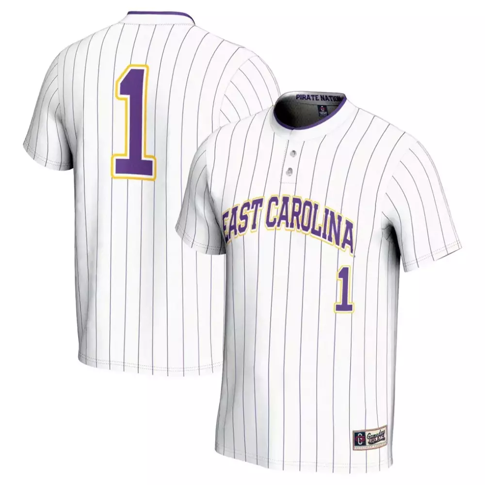 1 ecu pirates gameday greats unisex lightweight collegiate baseball fashion jersey purple