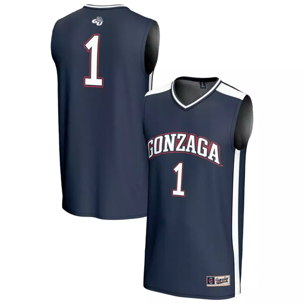 1 gonzaga bulldogs gameday greats unisex lightweight basketball fashion jersey navy