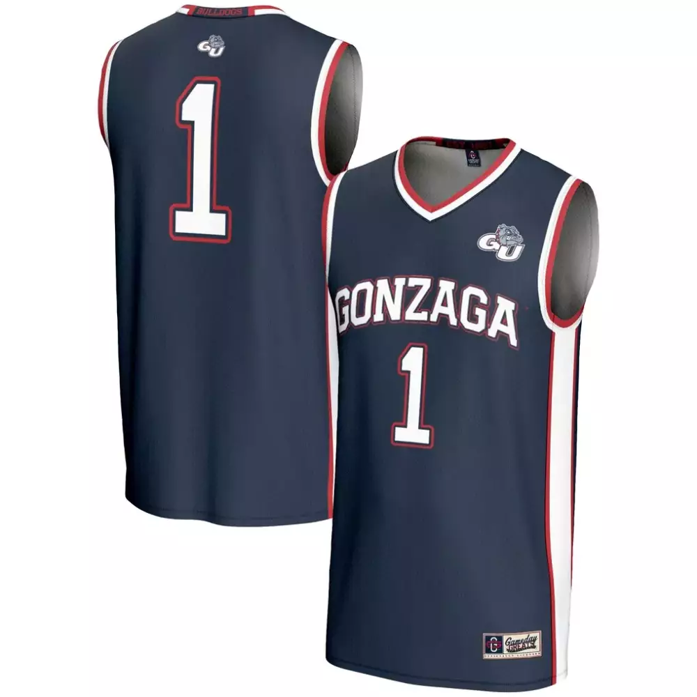 1 gonzaga bulldogs gameday greats youth lightweight basketball jersey navy