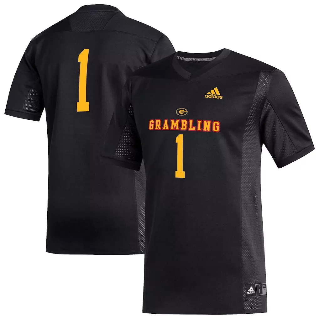 1 grambling tigers adidas replica basketball jersey black
