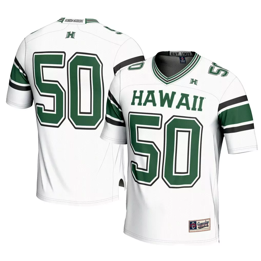 1 hawaii rainbow warriors gameday greats football jersey black
