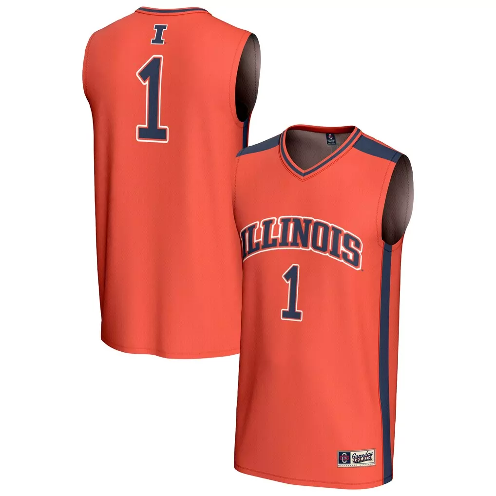 1 illinois fighting illini gameday greats unisex lightweight basketball jersey white