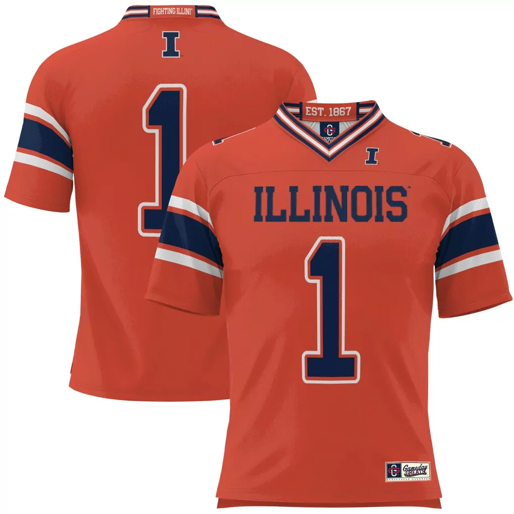 1 illinois fighting illini gameday greats unisex lightweight softball jersey white