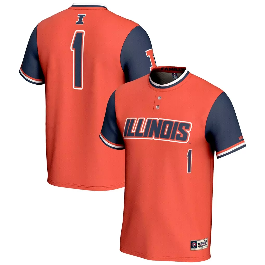 1 illinois fighting illini gameday greats youth lightweight softball jersey navy