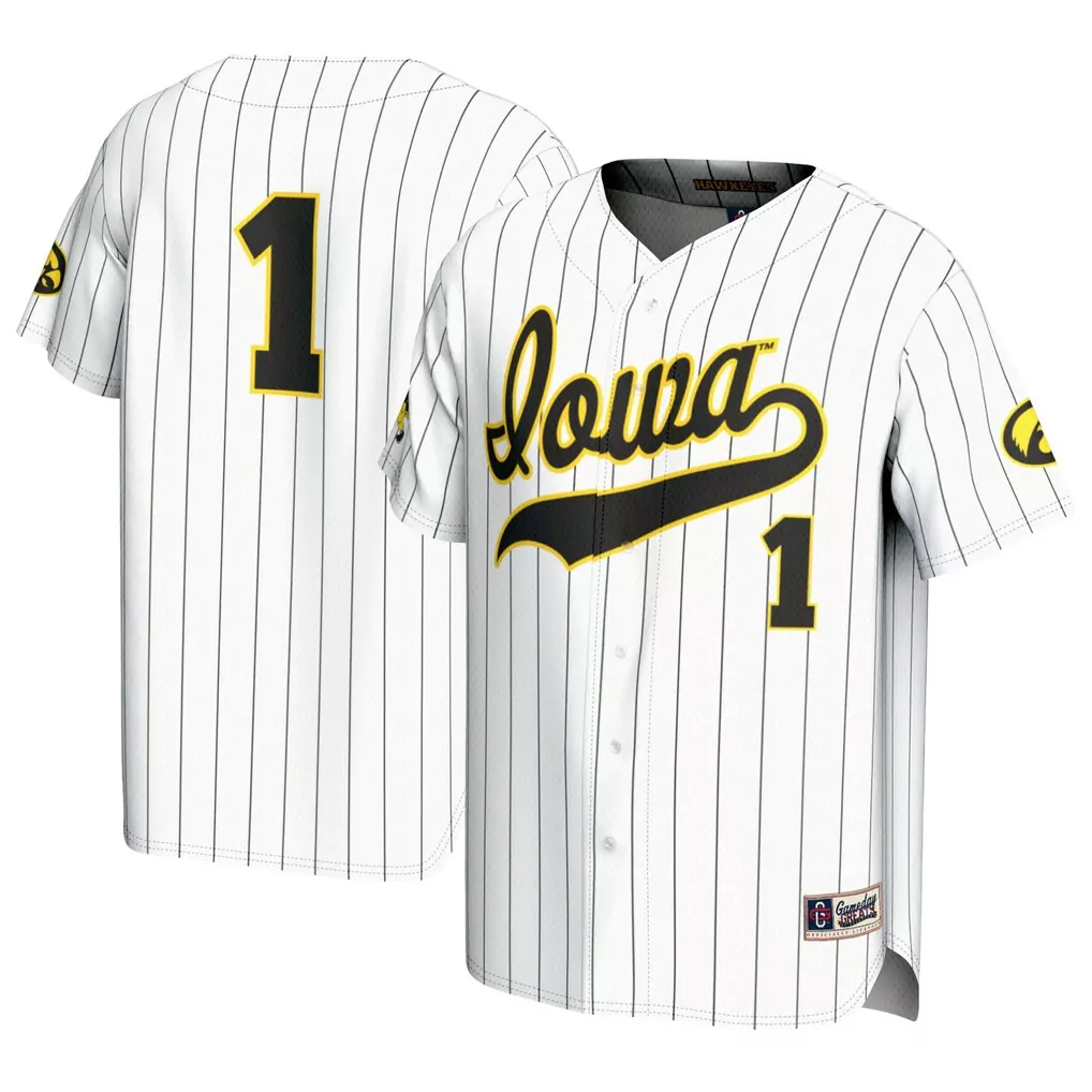 1 iowa hawkeyes gameday greats unisex baseball lightweight fashion jersey black