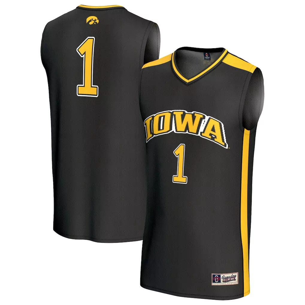 1 iowa hawkeyes gameday greats unisex baseball lightweight fashion jersey black