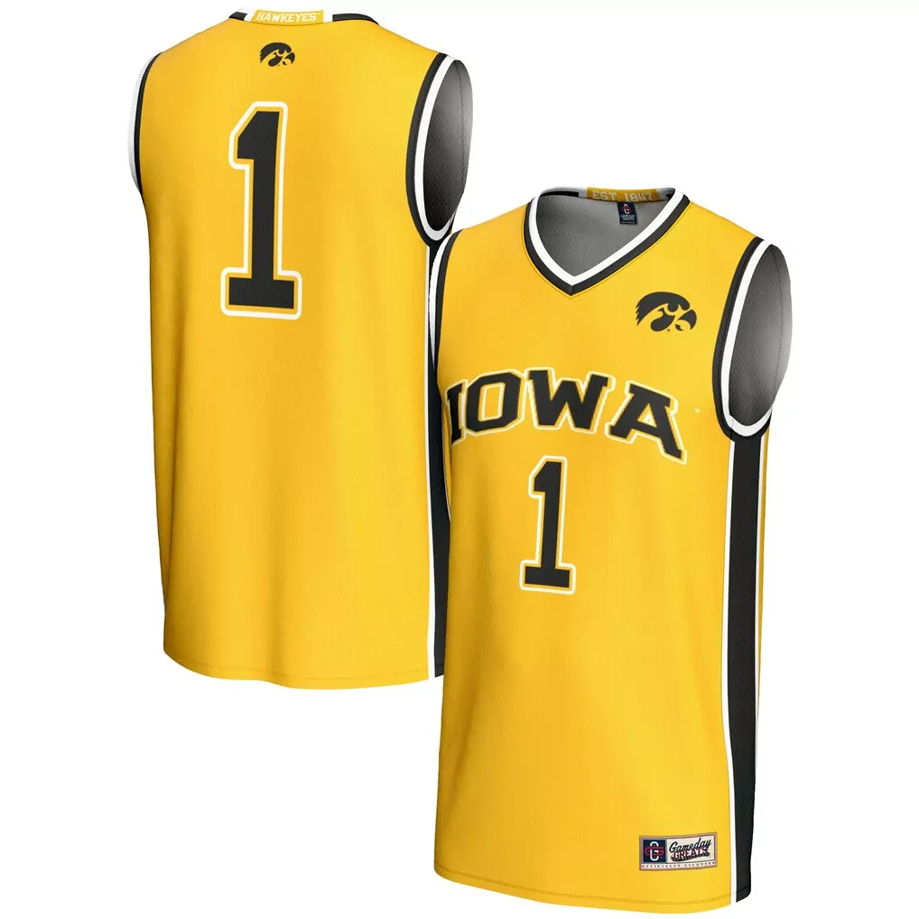 1 iowa hawkeyes gameday greats unisex baseball lightweight fashion jersey black