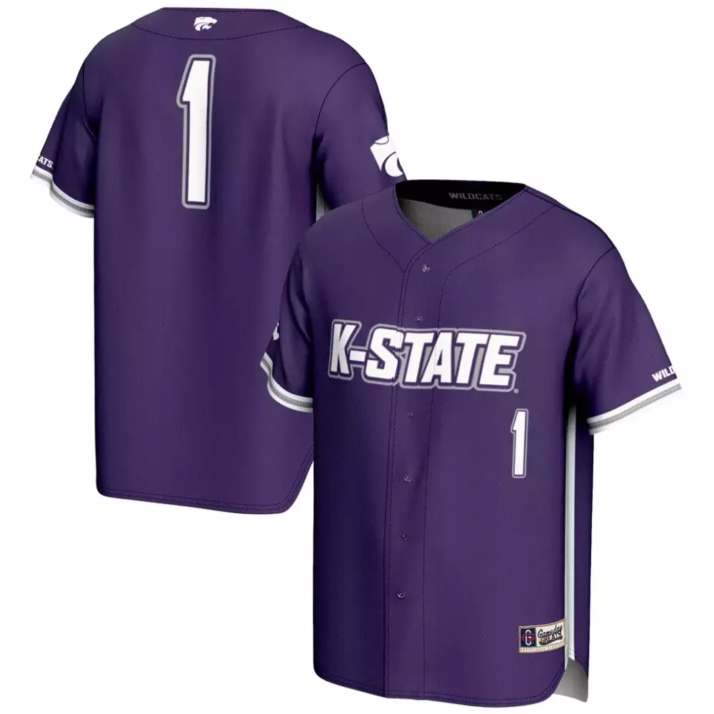 1 kansas state wildcats gameday greats lightweight baseball jersey purple