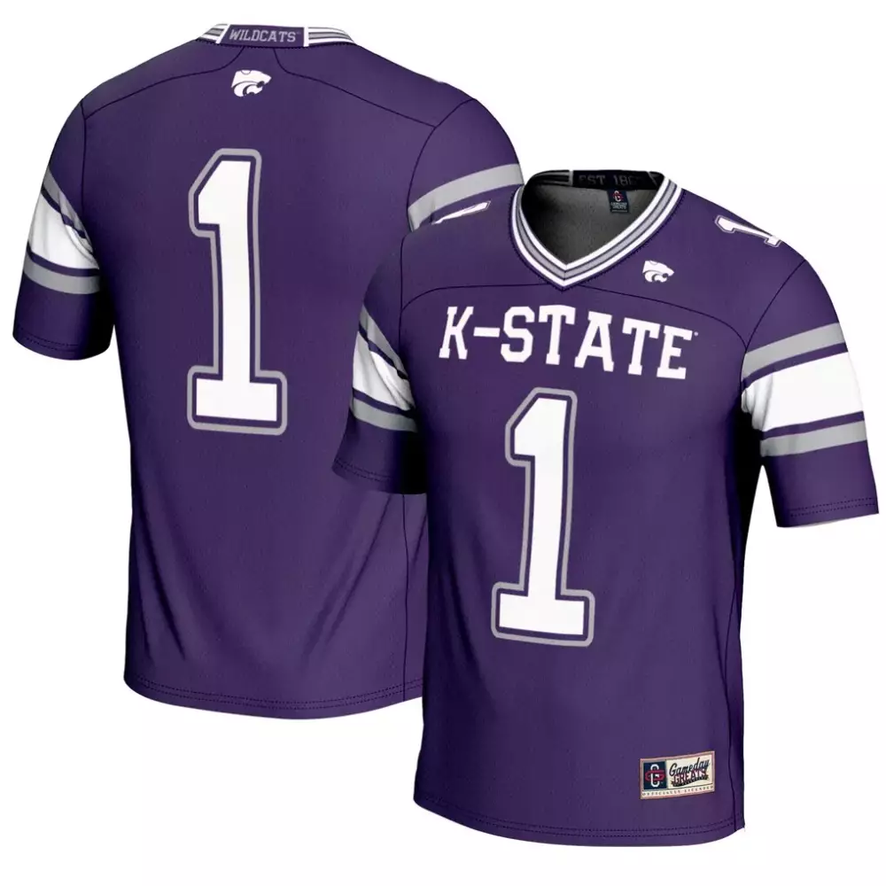 1 kansas state wildcats gameday greats youth endzone football jersey purple 1