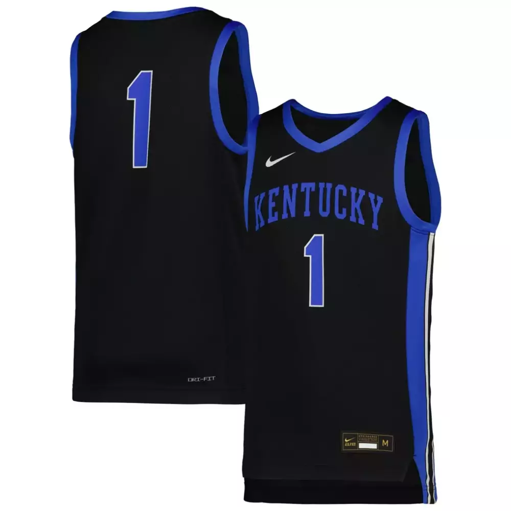 1 kentucky wildcats nike youth icon replica basketball jersey black