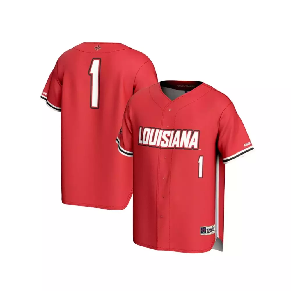 1 louisiana ragin cajuns gameday greats unisex lightweight baseball fashion jersey cardinal