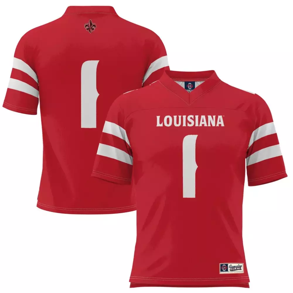 1 louisiana ragin cajuns gameday greats youth football jersey red