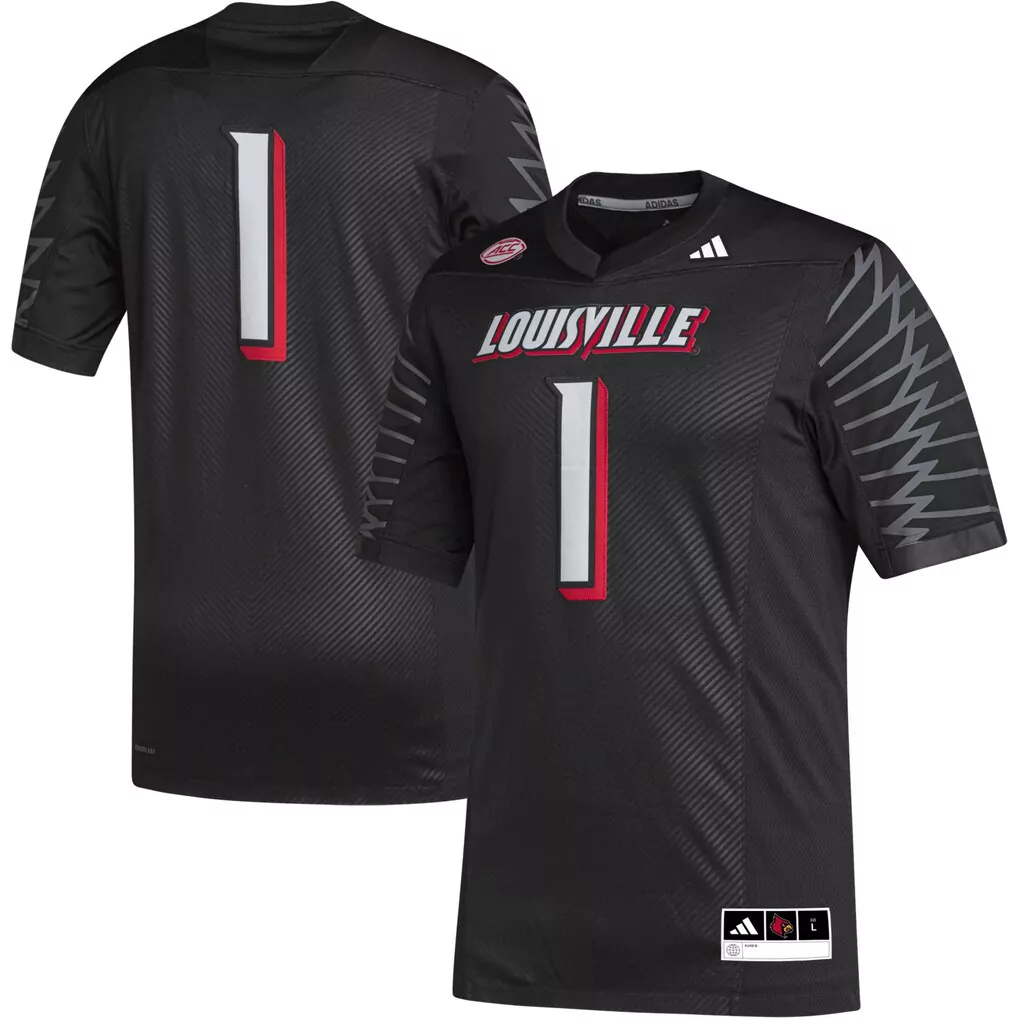 1 louisville cardinals adidas 2023 premier jersey black