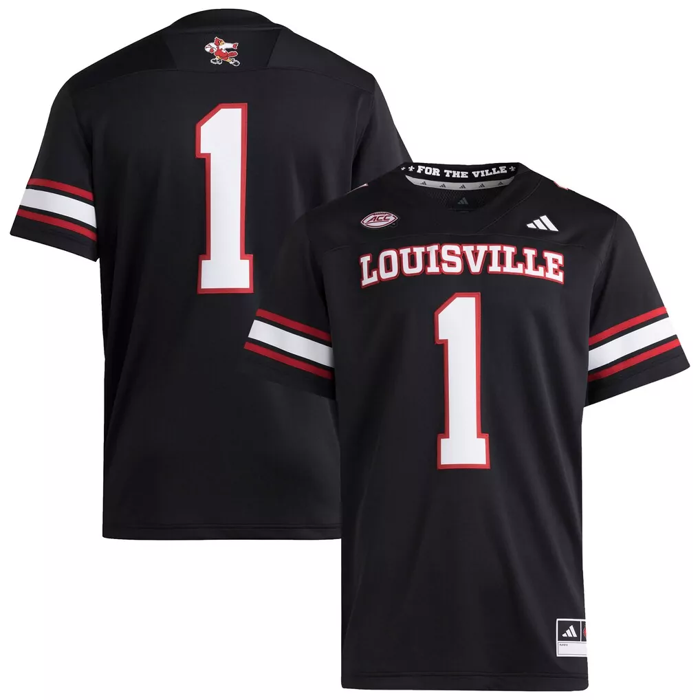 1 louisville cardinals adidas 2023 premier jersey black