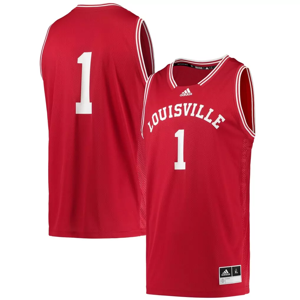 1 louisville cardinals adidas replica basketball jersey black